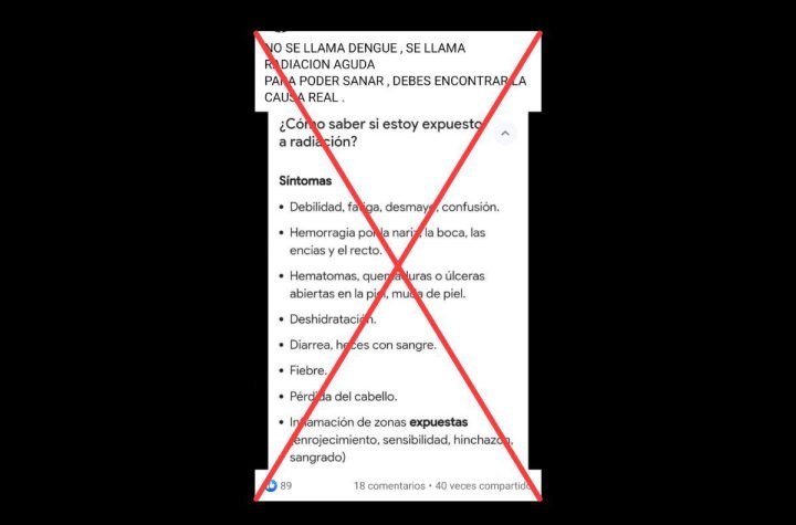 ¡Atención! Publicación en Facebook sobre el dengue y la radiación es falsa